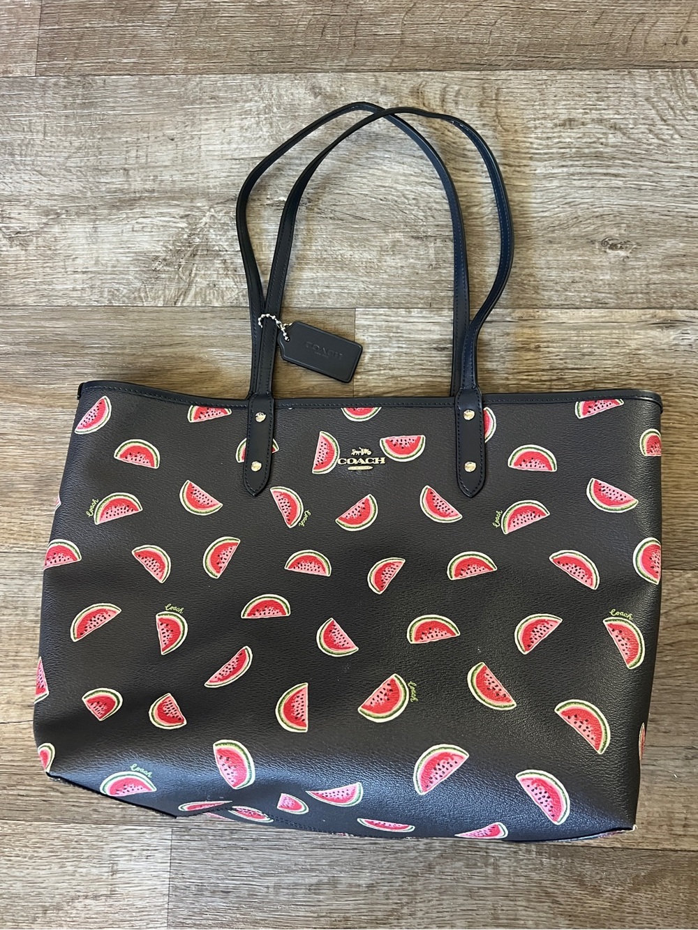 Coach Watermelon Reversible Black Tote